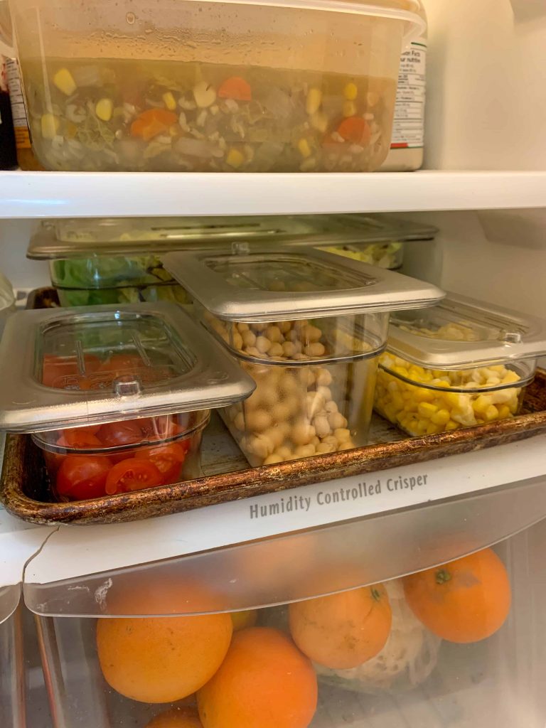 salad in the refrigerator