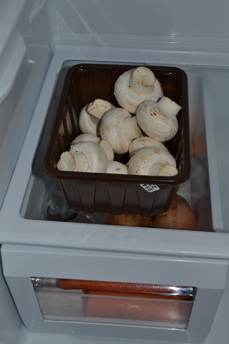 mushrooms in the refrigerator