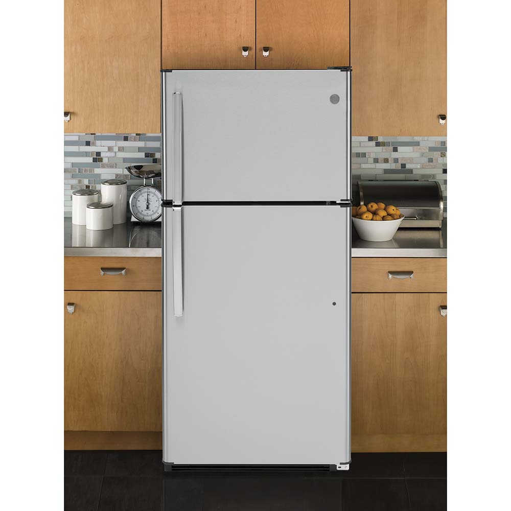 a stainless steel refrigerator