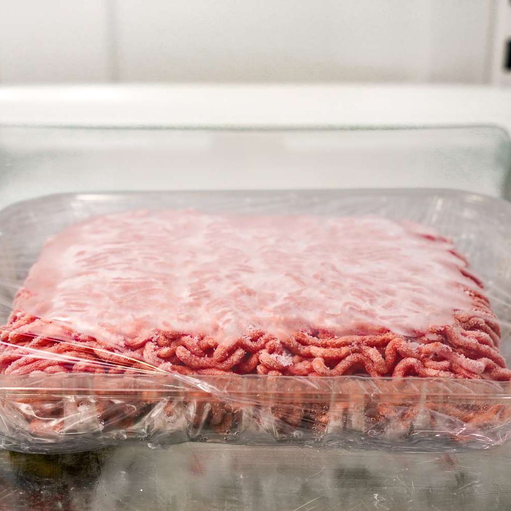 ground beef in the refrigerator