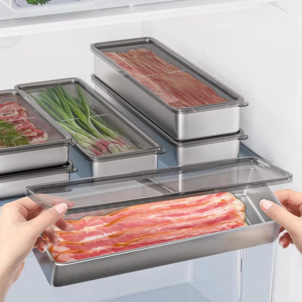 bacon in the refrigerator