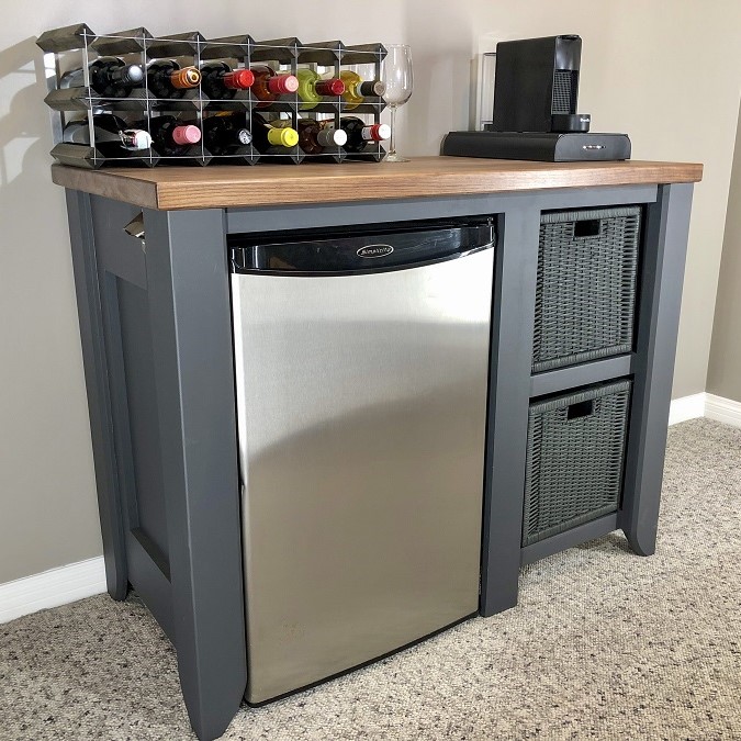 mini fridge cabinet