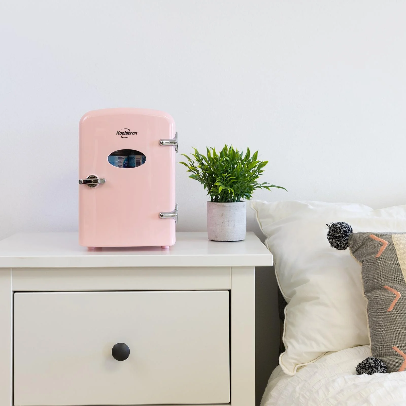 pink mini fridge