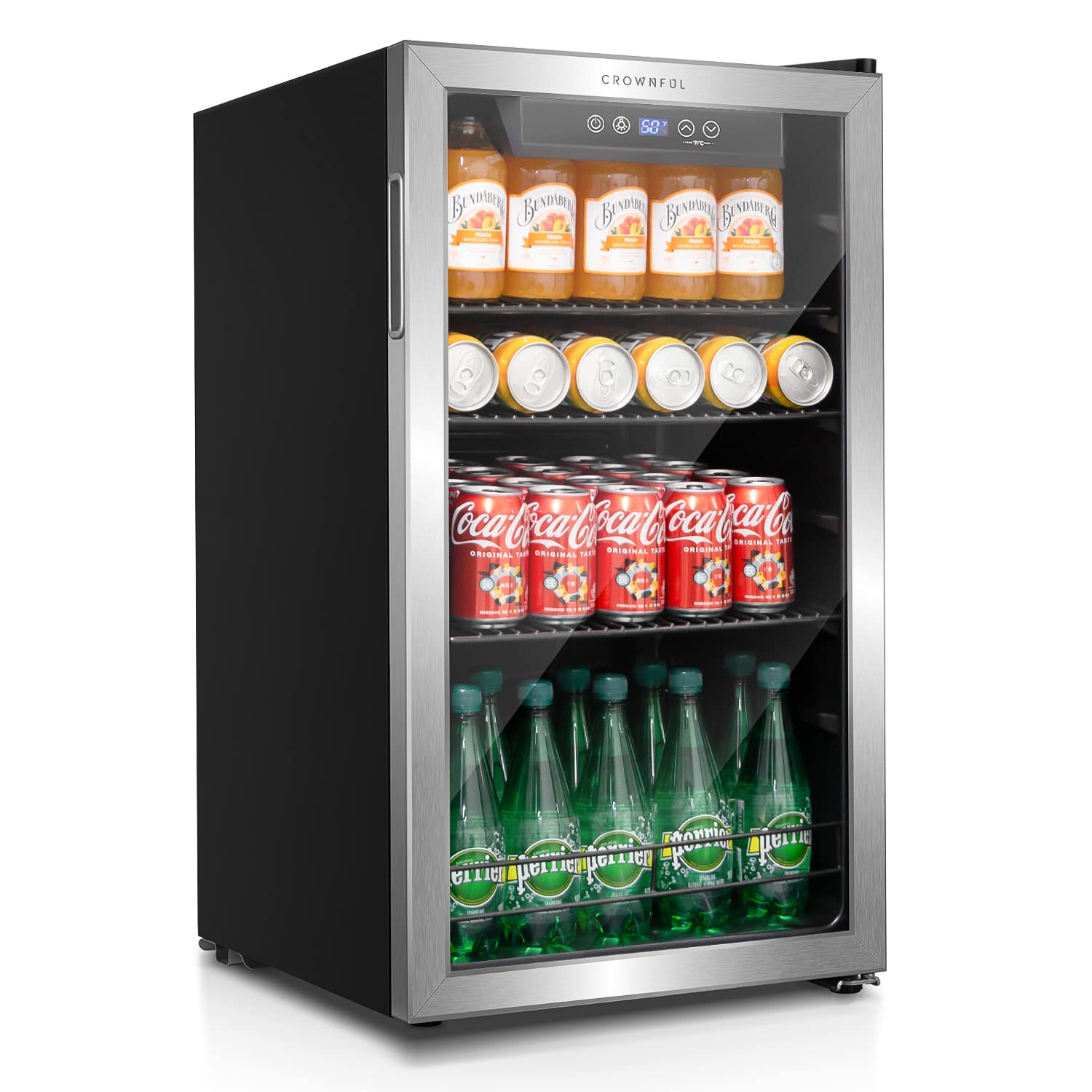 mini fridge with glass door