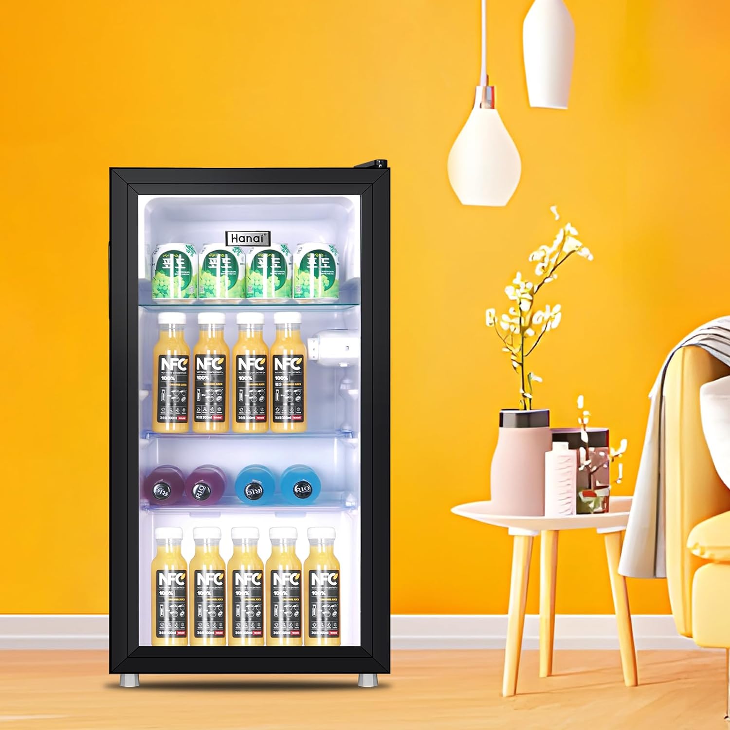 mini fridge glass door